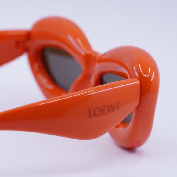 Loewe LW40097I 42E Sunglasses Orange Cat Eye Frame, Brown Lenses main image 7